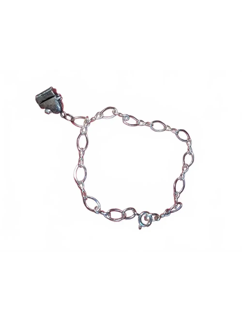 Sterling Silver Piano Charm Bracelet with Heart Locket